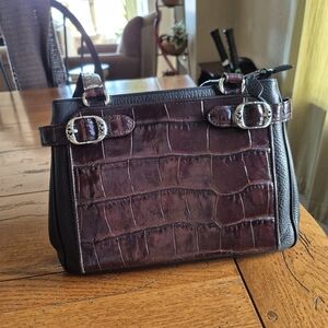 *SOLD* Brighton Elegant Crocodile-Embossed Leather Handbag